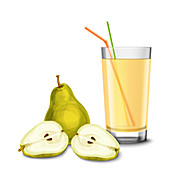 Pear juice, illustration
