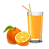 Orange juice, illustration
