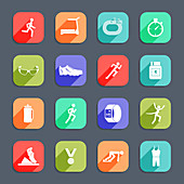 Running icons, illustration