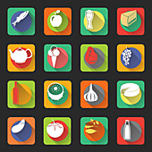 Food and drink icons, illustration