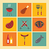 Food and drink icons, illustration