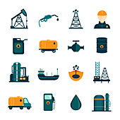 Oil industry icons, illustration