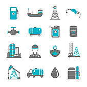 Oil industry icons, illustration