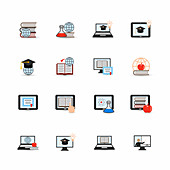 E-learning icons, illustration