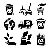 Ecology and recycling icons, illustration