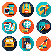 School icons, illustration
