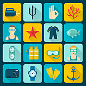 Diving icons, illustration