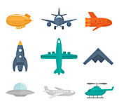 Aircraft icons, illustration