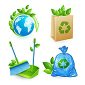Recycling icons, illustration