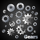 Cogs and gears, illustration