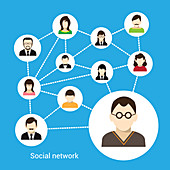 Social network, illustration