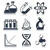 Science icons, illustration