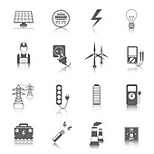 Power distribution icons, illustration