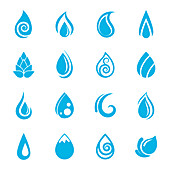 Water drop icons, illustration