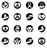 Charity icons, illustration