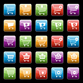 Shopping cart icons, illustration