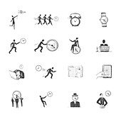 Time management icons, illustration