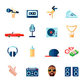 Hip-hop icons, illustration