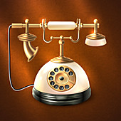 Retro telephone, illustration
