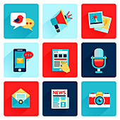 Social media icons, illustration