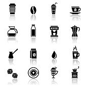 Beverage icons, illustration