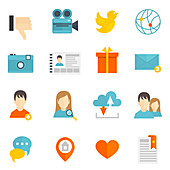 Social media icons, illustration