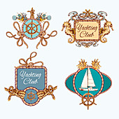 Nautical logos, illustration
