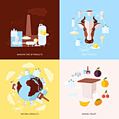 Dairy products, illustration