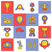 Award icons, illustration