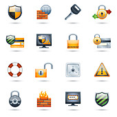 Data protection icons, illustration