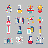 Science icons, illustration