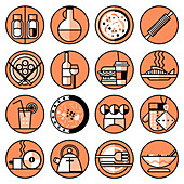 Food and drink icons, illustration