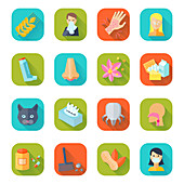 Allergy icons, illustration