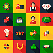 Gambling icons, illustration