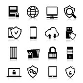 Data protection icons, illustration