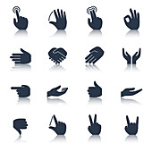 Hand gesture icons, illustration