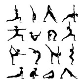 Yoga icons, illustration