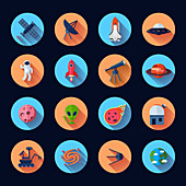Space icons, illustration