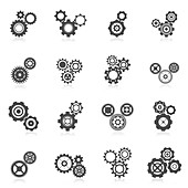 Cog and gear icons, illustration