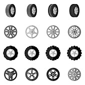 Tyre icons, illustration