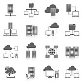 Cloud computing icons, illustration
