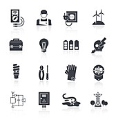 Electricity icons, illustration