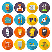 Electricity icons, illustration