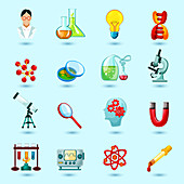 Science icons, illustration