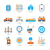Gas industry icons, illustration