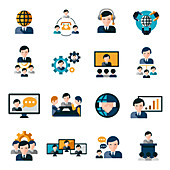 Business meeting icons, illustration