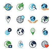 Global icons, illustration