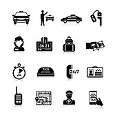 Taxi icons, illustration