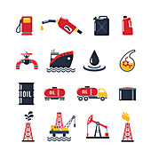 Oil industry icons, illustration