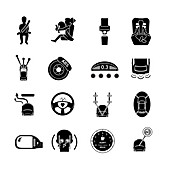 Car safety icons, illustration